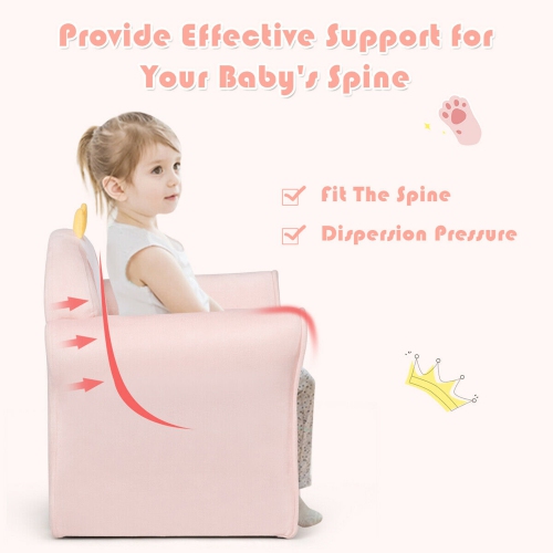 Gymax Kids Lamb Sofa Children Armrest Couch Upholstered Chair Toddler Furniture Gift