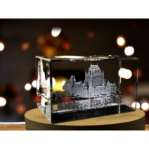 Château Frontenac 3D Engraved Crystal Keepsake Souvenir