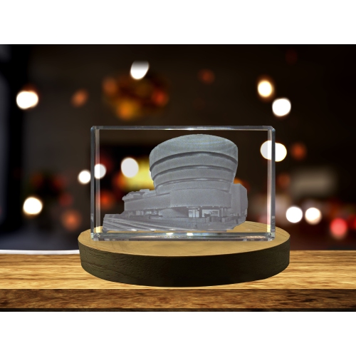 Guggenheim Museum 3D Engraved Crystal Collectible Souvenir