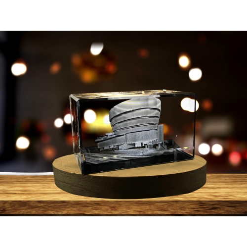 Guggenheim Museum 3D Engraved Crystal Collectible Souvenir