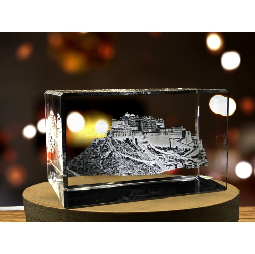 Souvenir de souvenir en cristal gravé en 3D du palais du Potala