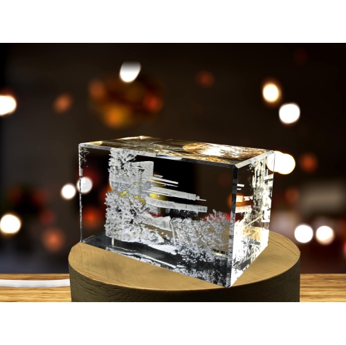 Fallingwater — Mill Run 3D Engraved Crystal Collectible Souvenir