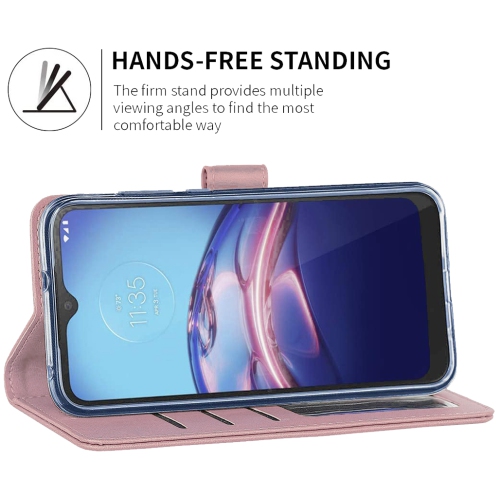 XCRS Leather Folio Premium Wallet for Galaxy S21 FE, PU Leather Pouch with Magnetic Card Slot and Wristband Lanyard with 360° Protection Mobile Case