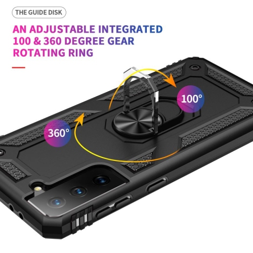 XCRS Dual-Layer Slim Design Armor Protection Cover, Built-in Magnetic Ring, 360 ° Rotating Kickstand for Hands-Free View, Drop Protection Case for