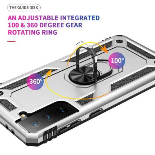 XCRS Dual-Layer Slim Design Armor Protection Cover, Built-in Magnetic Ring, 360 ° Rotating Kickstand for Hands-Free View, Drop Protection Case for