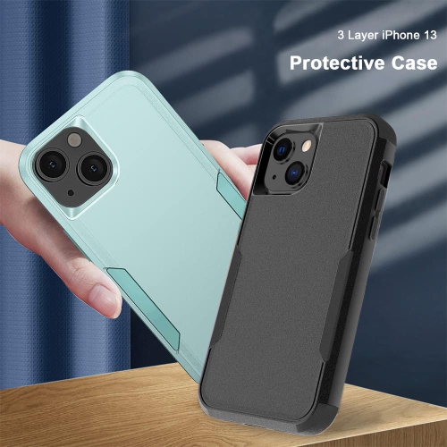 3 layer PC+TPU Case for iPhone 13 6.1” 2021 Compatible with Wireless Charging full degree protection - PrimeCables® - Sage