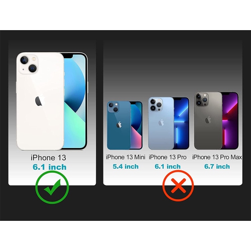 3 layer PC+TPU Case for iPhone 13 6.1” 2021 Compatible with Wireless Charging full degree protection - PrimeCables®- Black