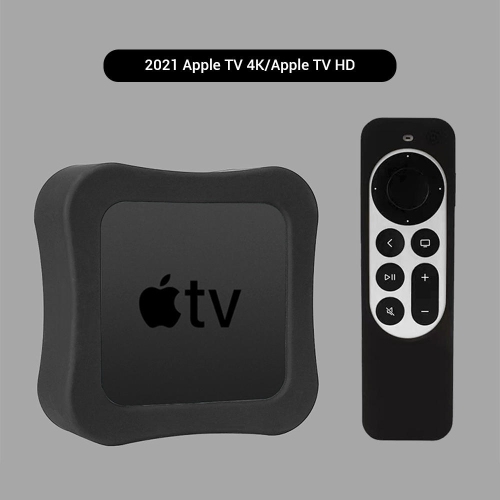 Silicone Remote Case and TV Box Case for Apple TV 4K/Apple TV HD, Black