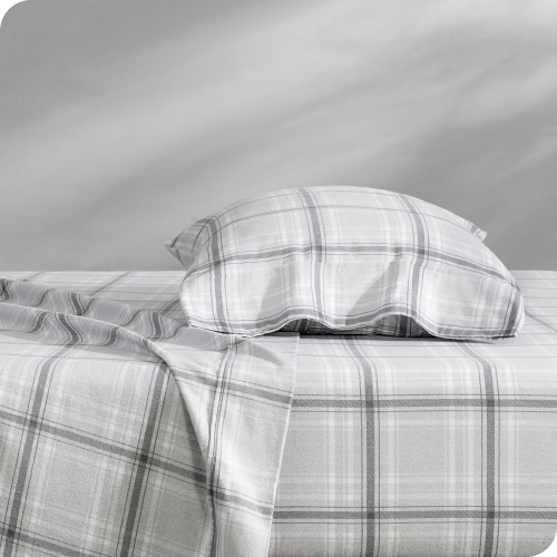 BARE HOME  Flannel Sheet Set 100% Cotton, Velvety Soft Heavyweight - Double Brushed Flannel - Deep Pocket (Twin, Tartan Plaid)