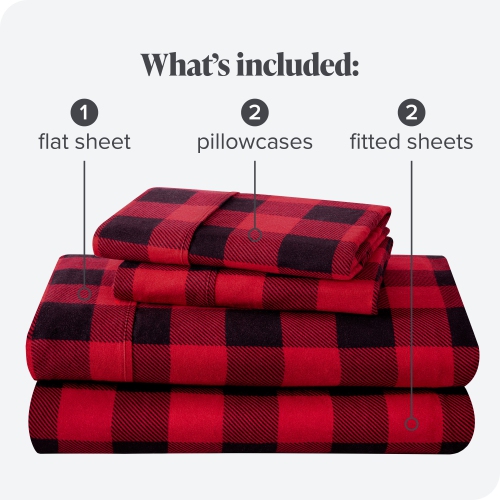 Bare Home Flannel Sheet Set 100% Cotton, Velvety Soft Heavyweight - Double Brushed Flannel - Deep Pocket