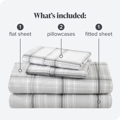 Draps en flanelle Bare Home 100 % coton, velours doux, épais. - Flanelle brossé double - poches profondes