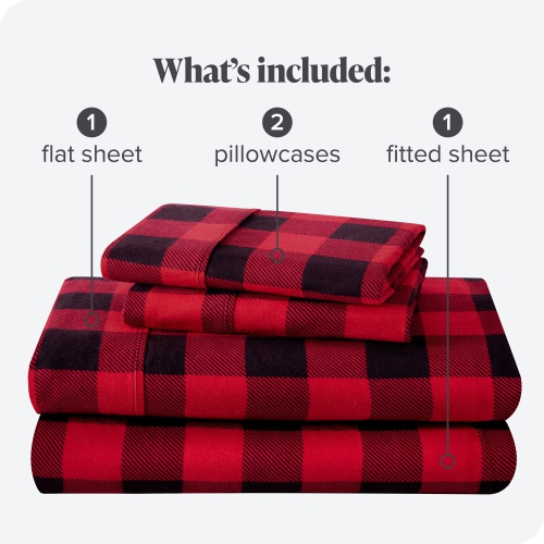 Bare Home Flannel Sheet Set 100% Cotton, Velvety Soft Heavyweight - Double Brushed Flannel - Deep Pocket