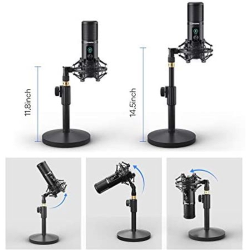 Microphone condensateur USB professionnel avec stand MAONO AU-PM421 - Noir