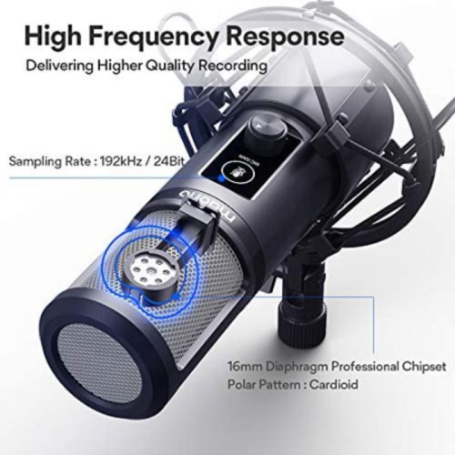 Microphone condensateur USB professionnel avec stand MAONO AU-PM421 - Noir