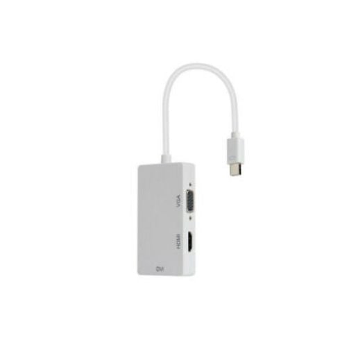 3 In 1 Mini DisplayPort DP Thunderbolt to DVI VGA HDMI Adapter Cable For MacBook