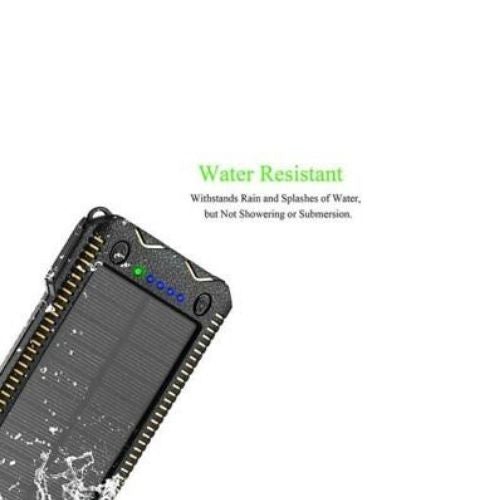 12000 mAh Portable Waterproof Solar Charger Dual USB External Battery Power Bank