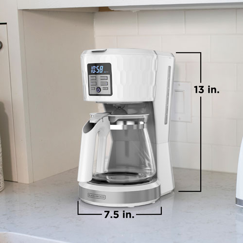  BLACK+DECKER Honeycomb Collection 12-Cup Programmable  Coffeemaker, with Premium Textured Finish, White: Home & Kitchen