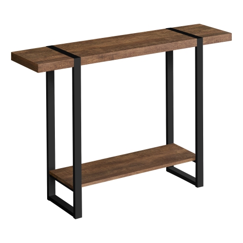 Monarch Specialties I 2851 Table d'appoint 48"L Faux Bois Brun Métal Noir
