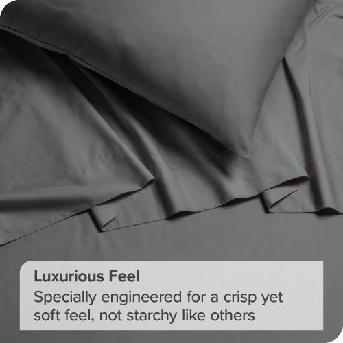 Bare Home 100% Organic Cotton Sheet Set - Crisp Percale Weave - Lightweight & Breathable