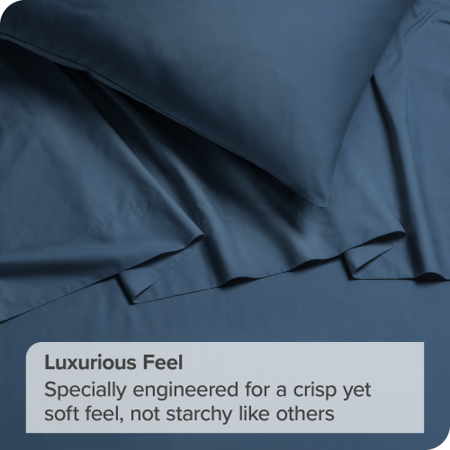 Bare Home 100% Organic Cotton Sheet Set - Crisp Percale Weave - Lightweight & Breathable