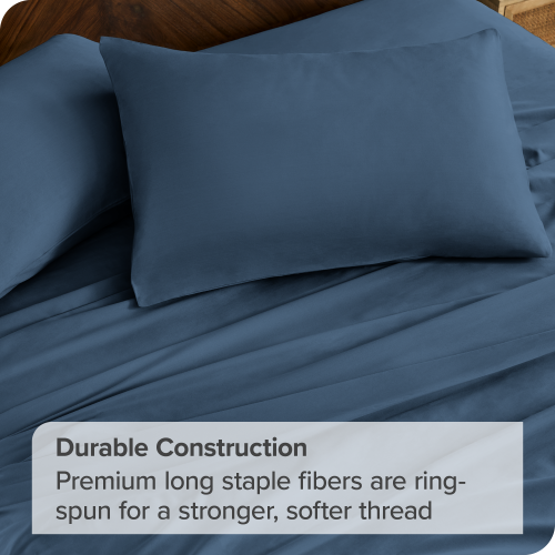 Bare Home 100% Organic Cotton Sheet Set - Crisp Percale Weave - Lightweight & Breathable