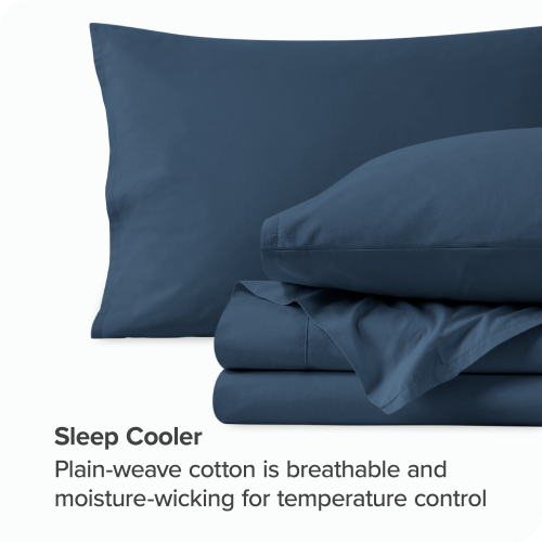 Bare Home 100% Organic Cotton Sheet Set - Crisp Percale Weave - Lightweight & Breathable