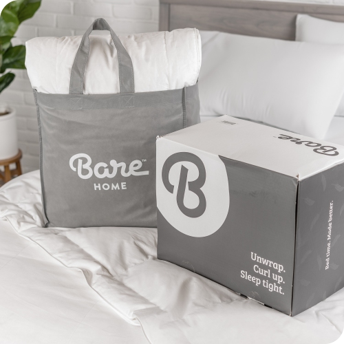 Bare Home Down Comforter - Responsible Duck Down - Ultra-Soft - Hypoallergenic - All Season Breathable Warmth