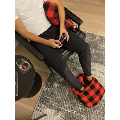 The Kushie - Cozy Foot Cushion - Plush Plaid