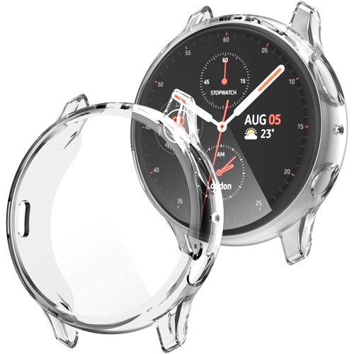 étui Housse de protection robuste avec protecteur d'écran en verre trempé pour Samsung Galaxy Active Watch 2, 40 mm, transparent