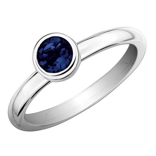 GEM AND HARMONY  2/3 Carat (Ctw) Lab-Created Sapphire Ring In Sterling Silver In Blue