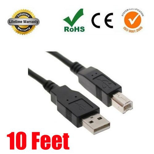 iMBAPrice 10 FT Compatible Hp C6518a High Speed USB 2.0 Printer Cable for Epson, Canon, Hewlett-packard, Dell, Kodak, Le
