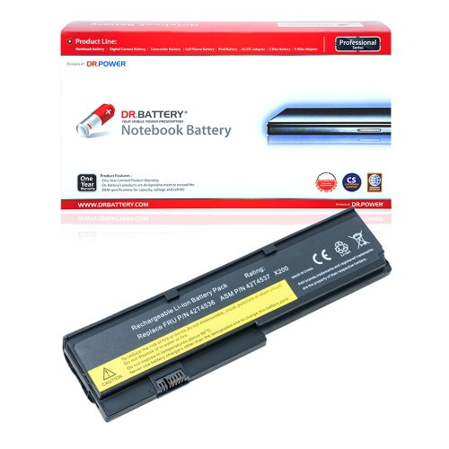 DR. BATTERY - Replacement for IBM ThinkPad X200 2023 / 2024 / 7454 / 7455 / 7457 / 42T4534 / 42T4535 / 42T4536 / 42T4537 [10.8V / 4400mAh / 48Wh] ***