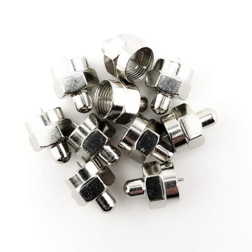 SATELLITESALE  C2G 40675 75 Ohm F-Type Male Terminator Multipack (10 Pack) Taa Compliant In Silver