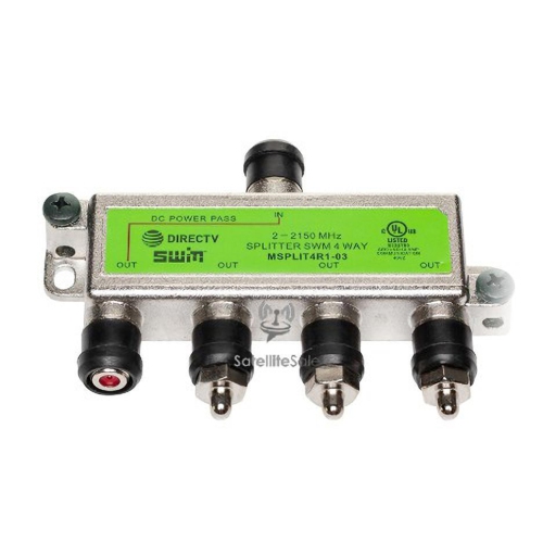 DirecTV D SWM3 LNB Reverse Band with 21V Power 4-Way Splitter 4K 99 101 103 Sats