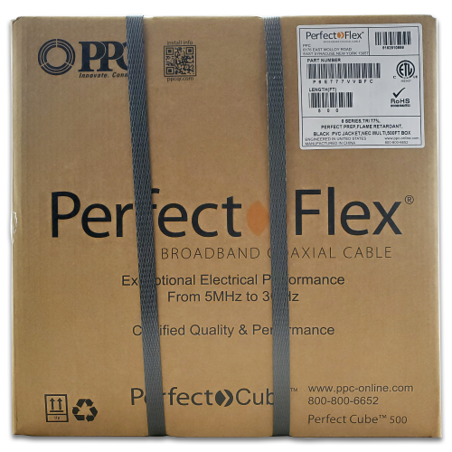 Perfectflex Coaxial Cable 6 Series 500Ft RG6 Trishield 77Braid Copper Clad Steel