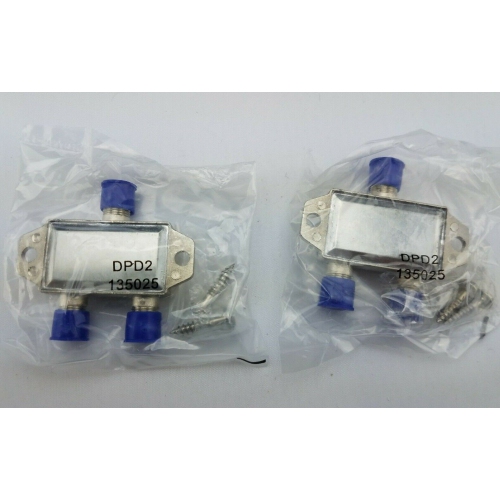 two heavy duty diplexer 2 way splitters satellite cable tv dish approved
