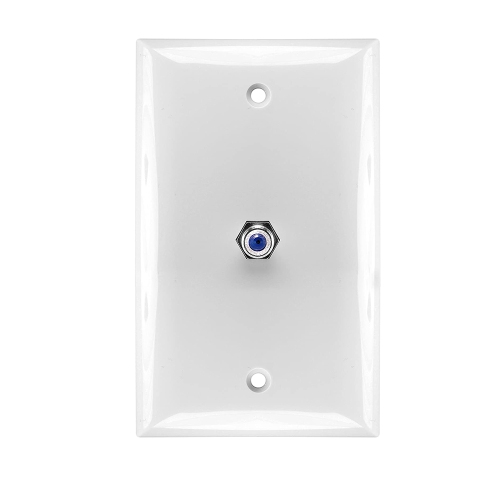 Coaxial RG6 Keystone F81 Single Jack Wall Plate White Cable TV