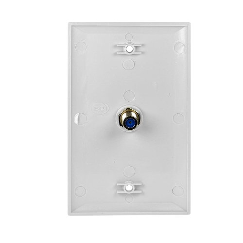 Coaxial RG6 Keystone F81 Single Jack Wall Plate White Cable TV