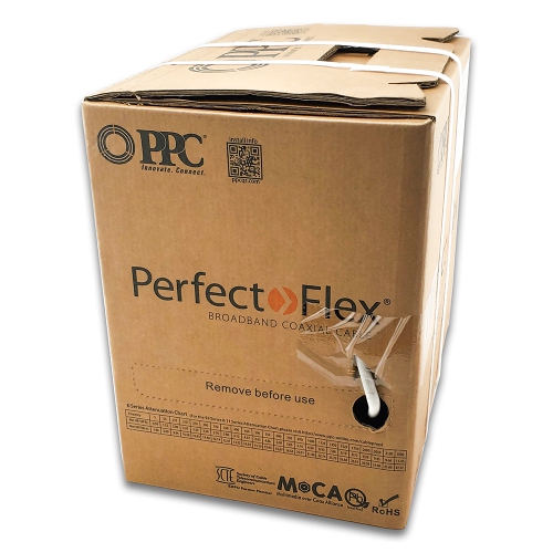 Perfectflex Coaxial Cable 6 Series 500Ft RG6 Trishield 77Braid Copper Clad Steel