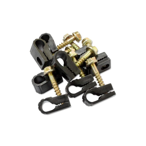 SatelliteSale Black RG6 Single Cable Grip Mounting Screw Clips 100 CT
