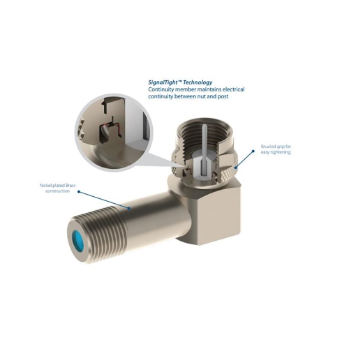 PPC Belden SignalTight RaPLUS Right Angle Adapter For Coax Cables - 5 pack