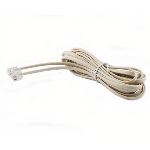 SatelliteSale RJ-11 Ethernet Telephone Cord Phone Cable Wire Ivory Beige 25 feet