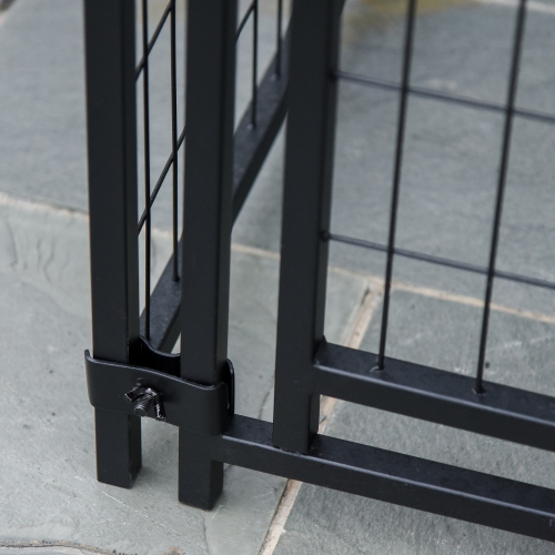 PawHut 6' x 4' x 6' Dog Run Outdoor, Large Outdoor Dog Kennel Welded Wire Steel Fence with UV-Resistant & Waterproof Cover, Secure Lock, Silver