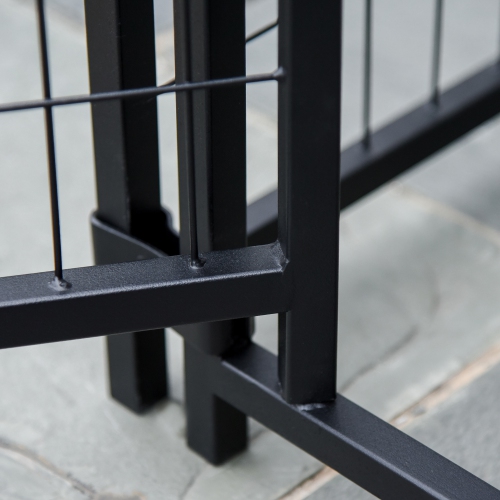 PawHut 6' x 4' x 6' Dog Run Outdoor, Large Outdoor Dog Kennel Welded Wire Steel Fence with UV-Resistant & Waterproof Cover, Secure Lock, Silver