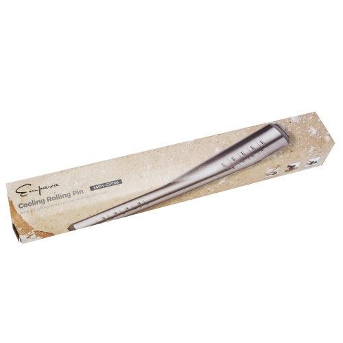Self-Cooled Rolling Pin with flour and water container in Stainless Steel