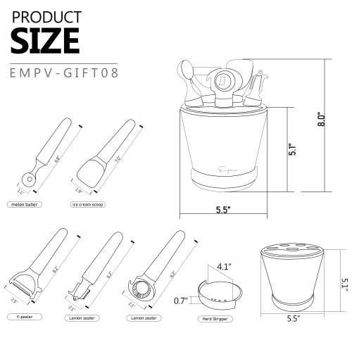 Crock Sets with 5 Pieces Kitchen Utensil with Spoon Rest, Ladle, Spaghetti Spoon, Slotted Turner, Solid Spoon, Slotted Spoon in Black