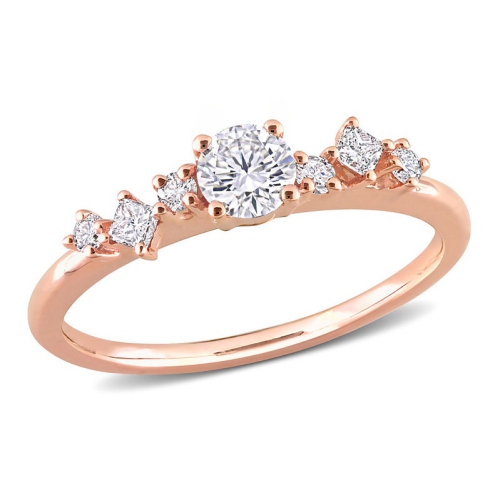 1/2 Carat Diamond Ring in 14K Rose Pink Gold