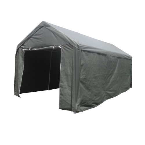 ALEKO CP1020GR 10 x 20 Heavy Duty Outdoor Gazebo Carport Canopy Tent with Sidewalls, Grey Color