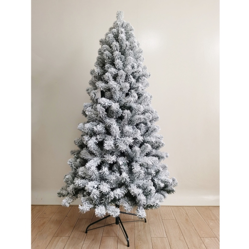 Sapin de Noël artificiel floqué de qualité supérieure CTS8FT01 d'ALEKO – 8 pi