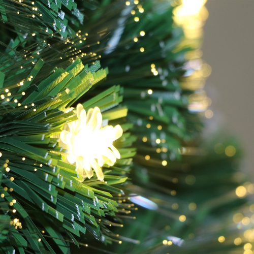 ALEKO CTP6FT01 Pre-Lit Fiber Optic Artificial Christmas Pine Tree with Pinecones and Berry Clusters - 6 Foot